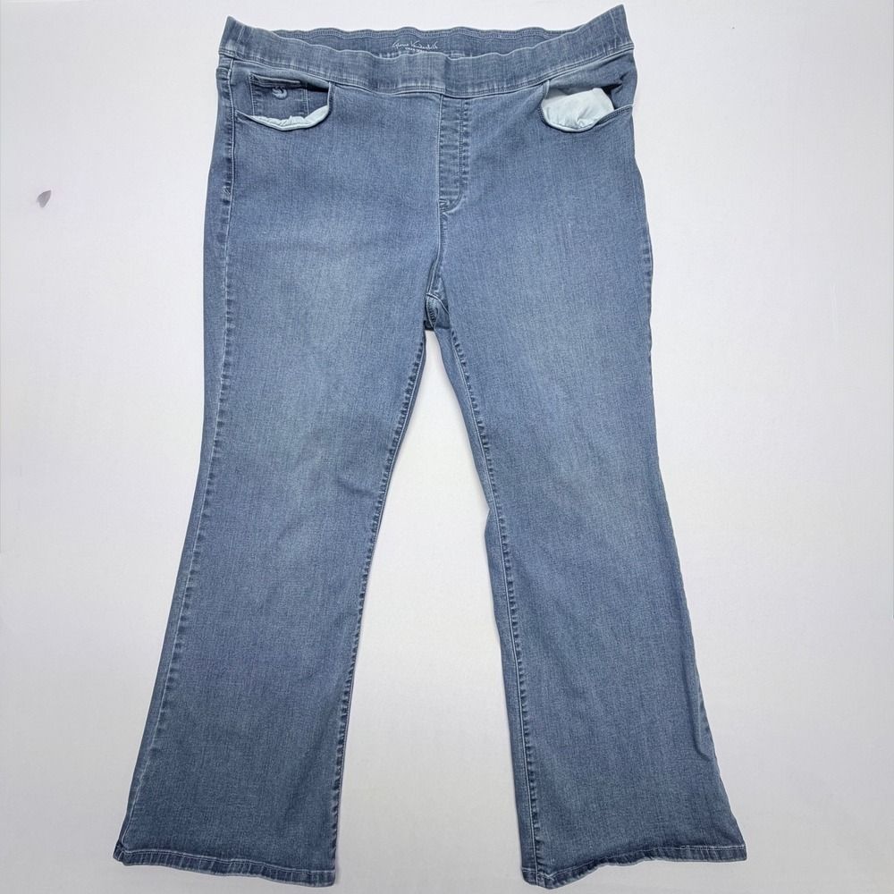 Gloria Vanderbilt Swan Series Blue Pull On Bootcut Jeans Plus Size 22W Stretch